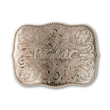 Load image into Gallery viewer, PETERBILT ANTIQUE NICKEL SCALLOPED BUCKLE