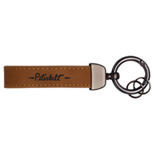 Load image into Gallery viewer, PETERBILT LOGO TAN LEATHER SPRING CLIP KEYTAG