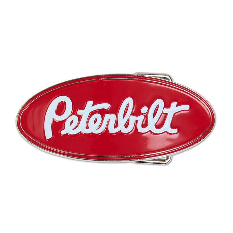 PETERBILT PB SOFT ENAMEL LOGO BELT BUCKLE RED