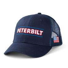 Load image into Gallery viewer, PETERBILT LOGO TWILL MESH US FLAG HAT NAVY
