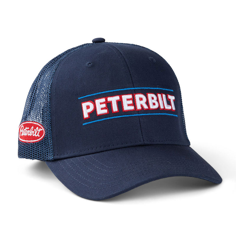 PETERBILT LOGO TWILL MESH US FLAG HAT NAVY