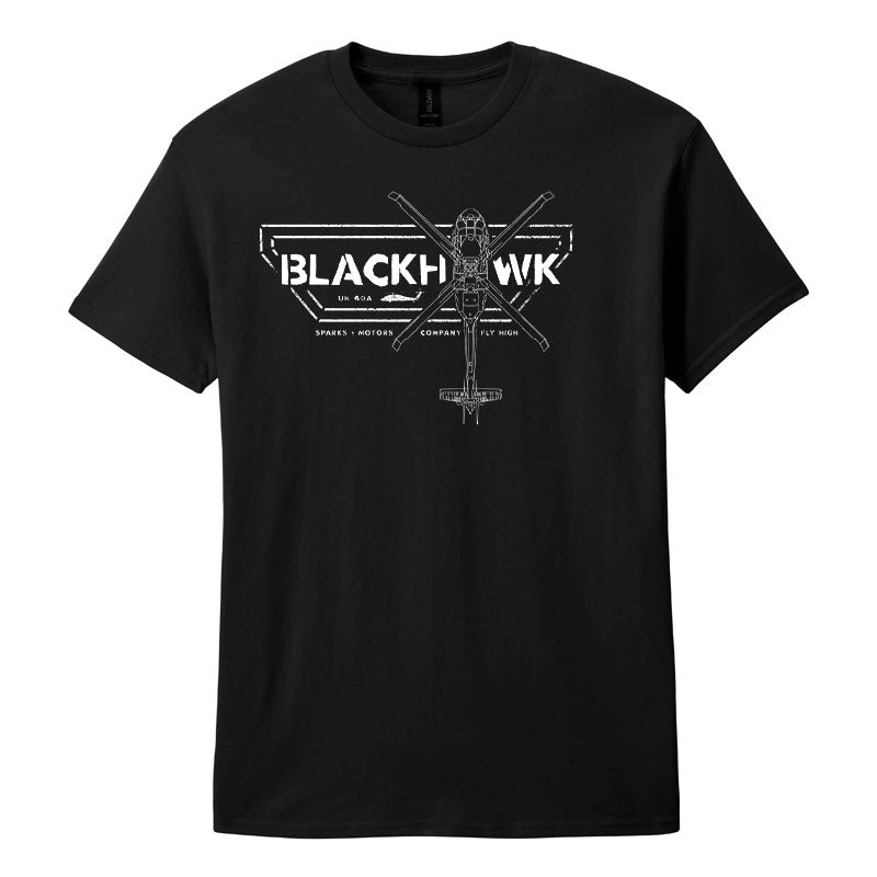 OHIO PETERBILT LARGE SPARKS MOTORS BLACK HAWK T-SHIRT BLACK